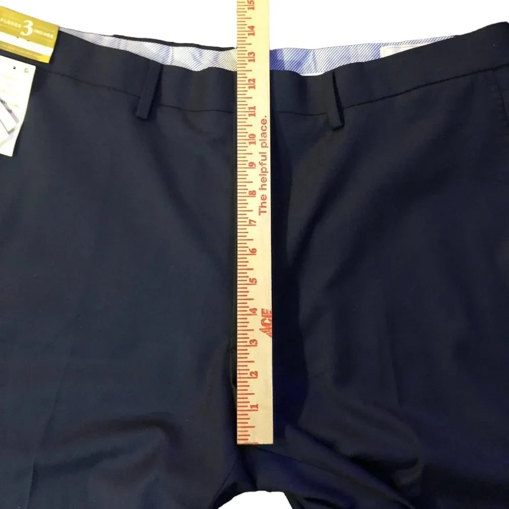J M Haggar Dress Pants 40x32 NEW Blue Flat Front